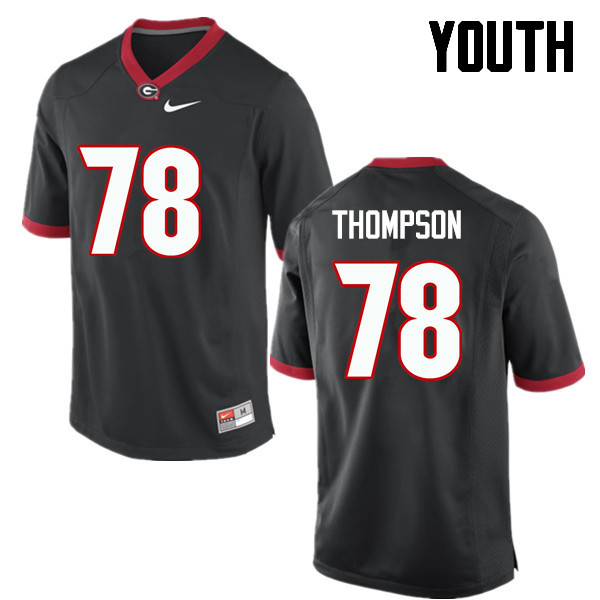 Youth Georgia Bulldogs #78 Trenton Thompson College Football Jerseys-Black - Click Image to Close